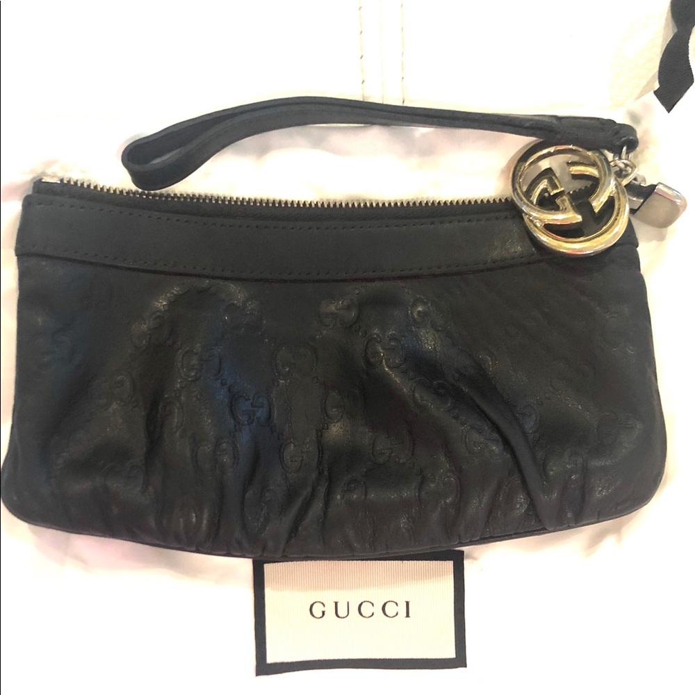 Authentic Gucci Guccissima Wristlet/Pochette